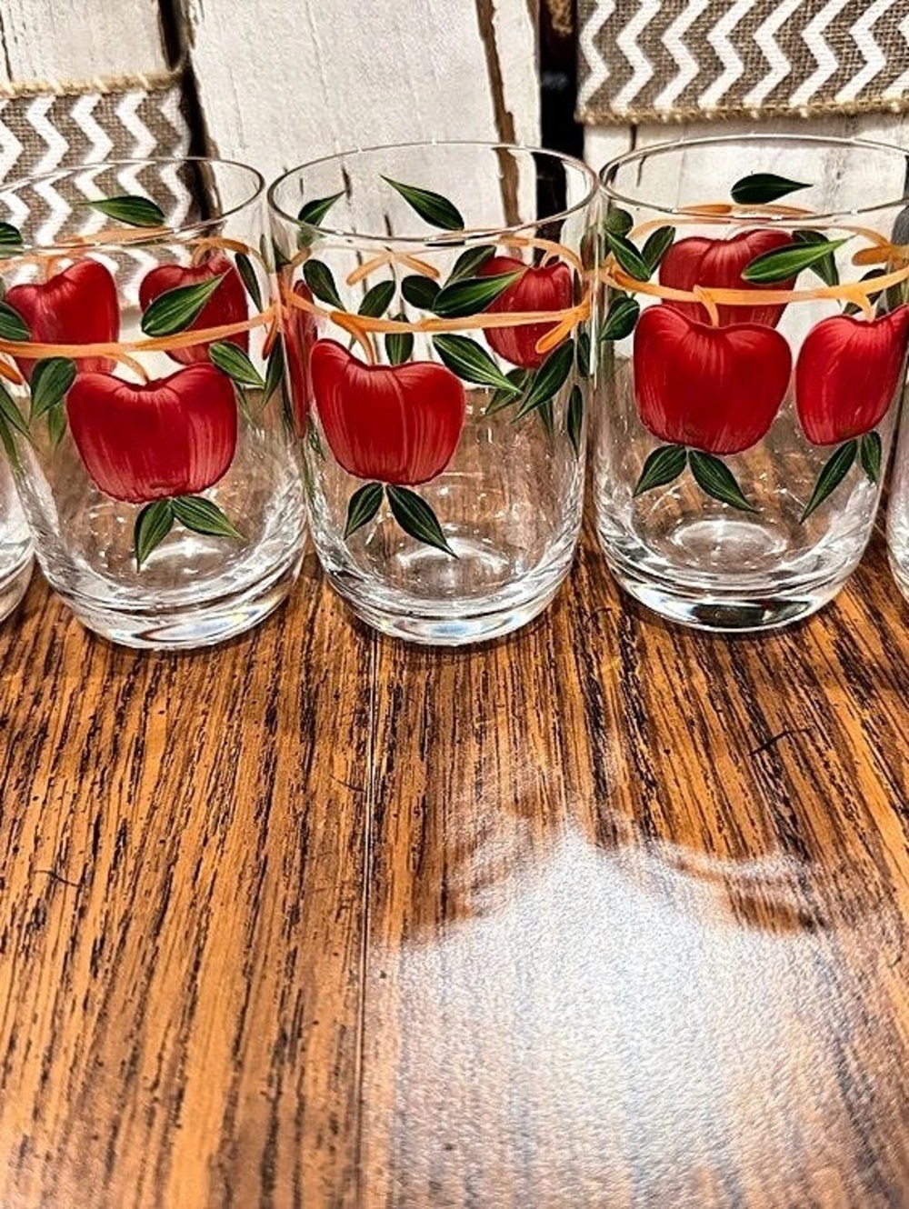 Vintage Franciscan Apple pattern glassware juice Set of 5